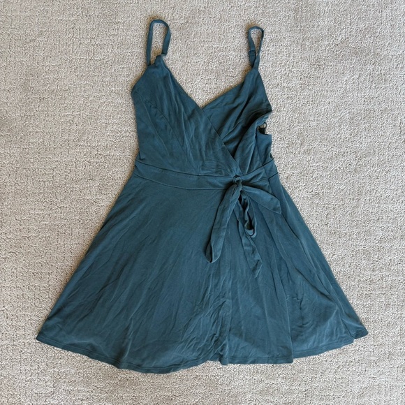 Kimchi Blue Teal Skorted Wrap Dress - Picture 3 of 7
